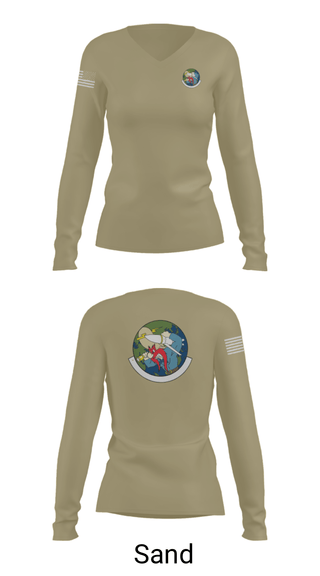 Women's Long Sleeve Vneck Shirt, 20th Intelligence Squadron, Air Force, Teamtime, Team time, sublimation, custom sports apparel, team uniforms, spirit wear, spiritwear, sports uniforms, custom shirts, team store, custom team store, fundraiser sports, apparel fundraiser