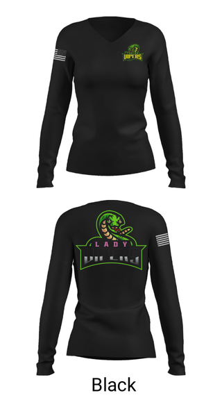 Women's Long Sleeve Vneck Shirt, Yakima Vipers, Football, Teamtime, Team time, sublimation, custom sports apparel, team uniforms, spirit wear, spiritwear, sports uniforms, custom shirts, team store, custom team store, fundraiser sports, apparel fundraiser