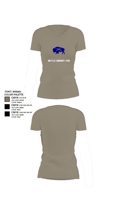 Battle company 1-17IN 67217435 Women's Short Sleeve V-neck Shirt - 64
