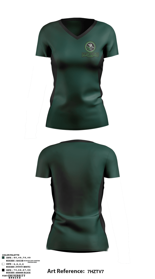 Women's Short Sleeve Vneck Shirt, Port Angeles Golf, Golf, Teamtime, Team time, sublimation, custom sports apparel, team uniforms, spirit wear, spiritwear, sports uniforms, custom shirts, team store, custom team store, fundraiser sports, apparel fundraiser