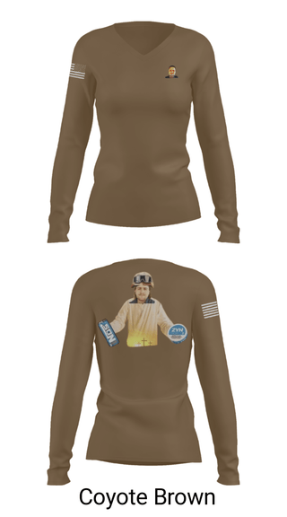 Women's Long Sleeve Vneck Shirt, 1st DSB, Marines, Teamtime, Team time, sublimation, custom sports apparel, team uniforms, spirit wear, spiritwear, sports uniforms, custom shirts, team store, custom team store, fundraiser sports, apparel fundraiser