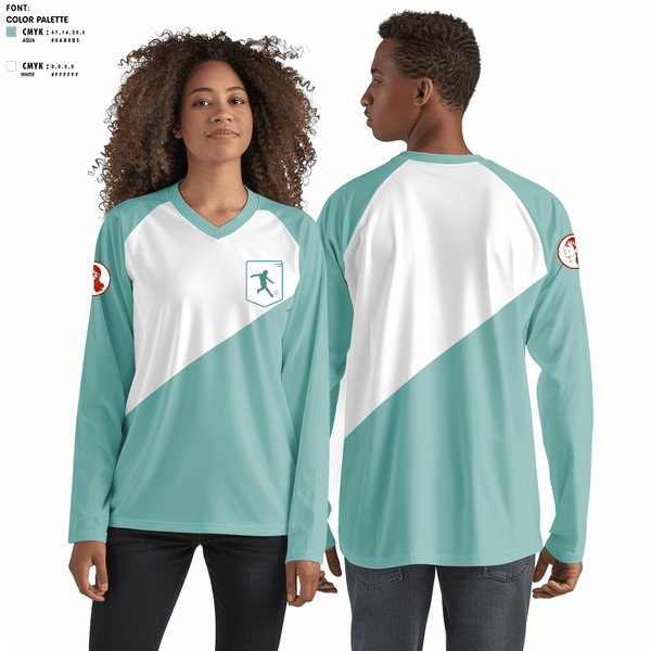 Women's Long Sleeve Vneck Shirt, Argentina, Men's Soccer, Teamtime, Team time, sublimation, custom sports apparel, team uniforms, spirit wear, spiritwear, sports uniforms, custom shirts, team store, custom team store, fundraiser sports, apparel fundraiser
