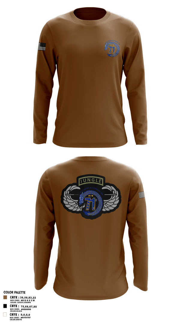 Long Sleeve Performance Shirt, 71st Chemical Company (HR), Army, Teamtime, Team time, sublimation, custom sports apparel, team uniforms, spirit wear, spiritwear, sports uniforms, custom shirts, team store, custom team store, fundraiser sports, apparel fundraiser