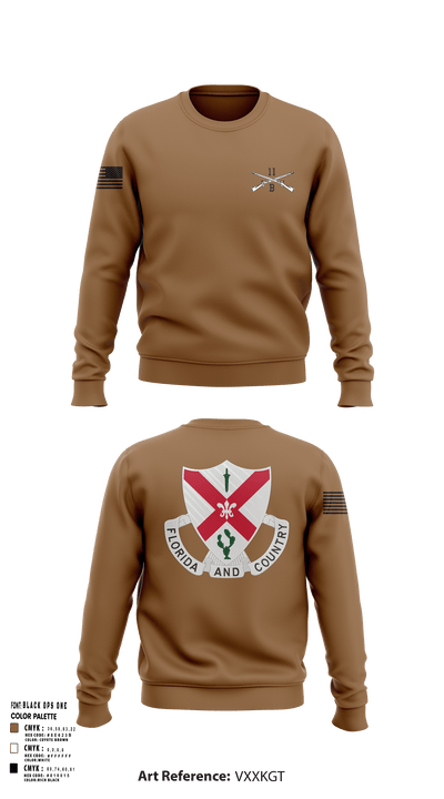 C Co 1-124 Rifle Company 57736053 Crew Neck Sweatshirt - 1