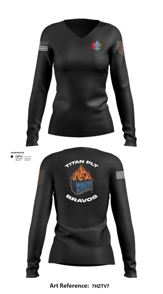 Women's Long Sleeve Vneck Shirt, 3rd plt kingsmen, Army, Teamtime, Team time, sublimation, custom sports apparel, team uniforms, spirit wear, spiritwear, sports uniforms, custom shirts, team store, custom team store, fundraiser sports, apparel fundraiser