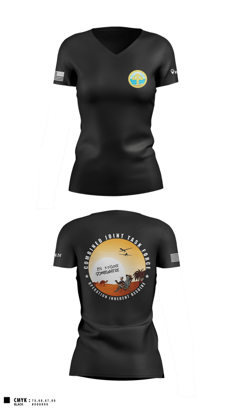 Women's Short Sleeve Vneck Shirt, 44IBCT HHC44IBCT, Army, Teamtime, Team time, sublimation, custom sports apparel, team uniforms, spirit wear, spiritwear, sports uniforms, custom shirts, team store, custom team store, fundraiser sports, apparel fundraiser