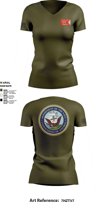 Air Department 74097822 Women's Short Sleeve V-neck Shirt - 1