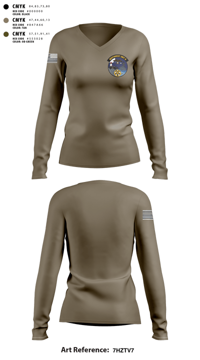 ODNR 43918731 Women's Long Sleeve V-neck Shirt - 2