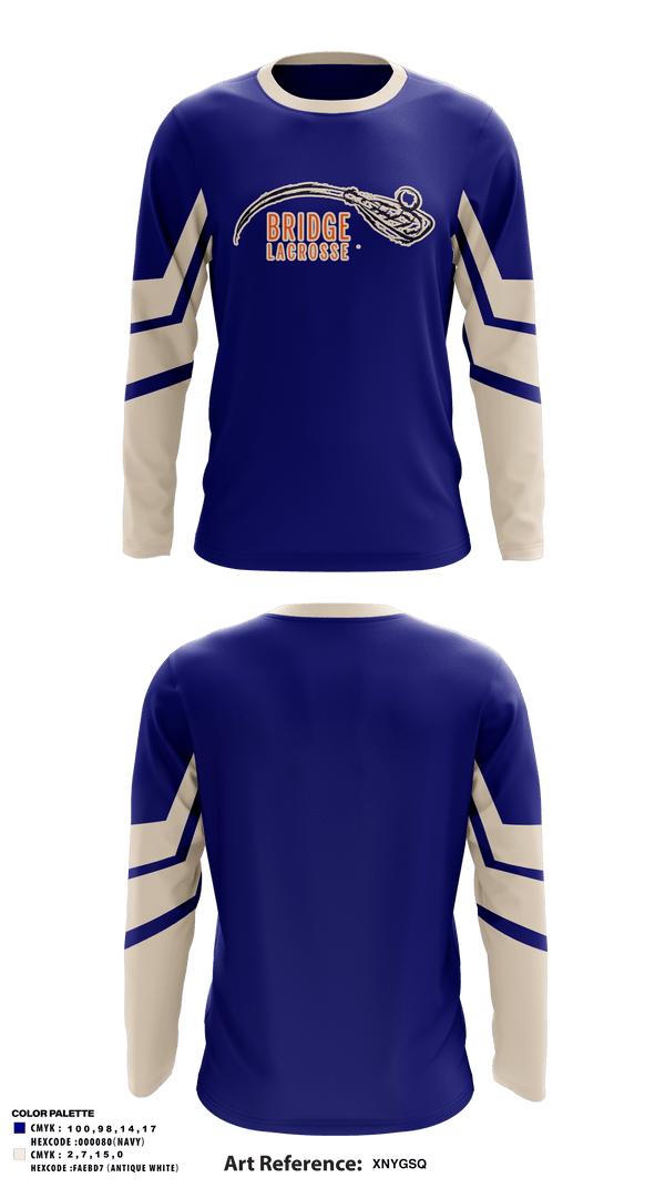 Long Sleeve Performance Shirt, Bridge, Men's Lacrosse, Teamtime, Team time, sublimation, custom sports apparel, team uniforms, spirit wear, spiritwear, sports uniforms, custom shirts, team store, custom team store, fundraiser sports, apparel fundraiser