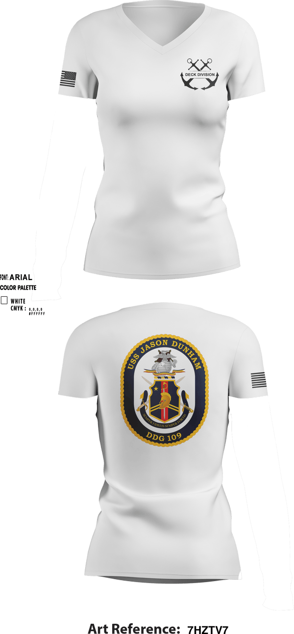 Women's Short Sleeve Vneck Shirt, Jason Dunham Deck Division, Navy, Teamtime, Team time, sublimation, custom sports apparel, team uniforms, spirit wear, spiritwear, sports uniforms, custom shirts, team store, custom team store, fundraiser sports, apparel fundraiser