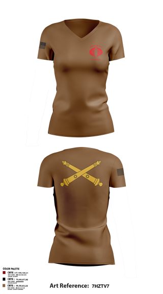 Women's Short Sleeve Vneck Shirt, Charlie Battery, 1-119th FA, , Teamtime, Team time, sublimation, custom sports apparel, team uniforms, spirit wear, spiritwear, sports uniforms, custom shirts, team store, custom team store, fundraiser sports, apparel fundraiser