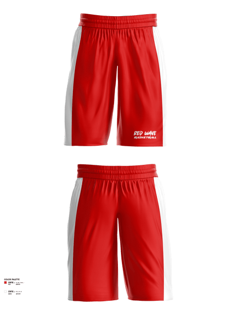 Womens Basketball Shorts, Red wave, Women's Basketball, Teamtime, Team time, sublimation, custom sports apparel, team uniforms, spirit wear, spiritwear, sports uniforms, custom shirts, team store, custom team store, fundraiser sports, apparel fundraiser