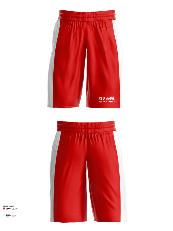Womens Basketball Shorts, Red wave, Women's Basketball, Teamtime, Team time, sublimation, custom sports apparel, team uniforms, spirit wear, spiritwear, sports uniforms, custom shirts, team store, custom team store, fundraiser sports, apparel fundraiser