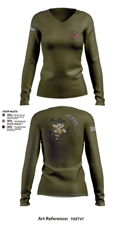 3rd Platoon, CCo, 1-508th PIR 77513198 Women's Long Sleeve V-neck Shirt - 1