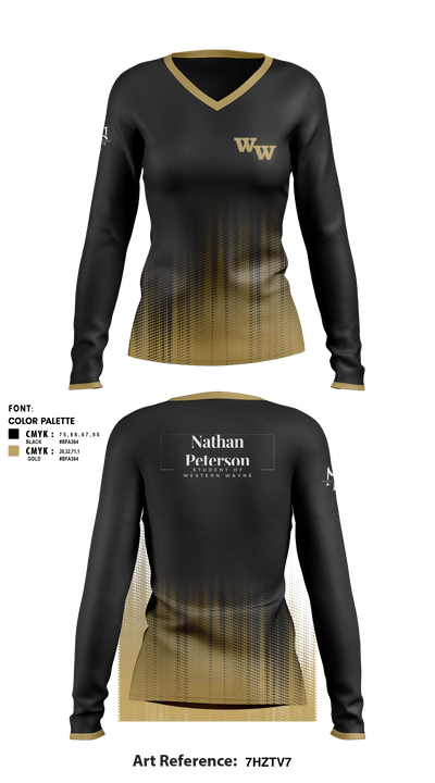 Student of Western Wayne 38503049 Women's Long Sleeve V-neck Shirt - 1