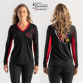plainfield cardinals 77526201 Women's Long Sleeve V-neck Shirt - 3