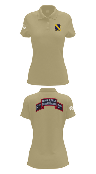 Women's Short Sleeve Performance Polo, Fco 51st infantry LRSU, , Teamtime, Team time, sublimation, custom sports apparel, team uniforms, spirit wear, spiritwear, sports uniforms, custom shirts, team store, custom team store, fundraiser sports, apparel fundraiser