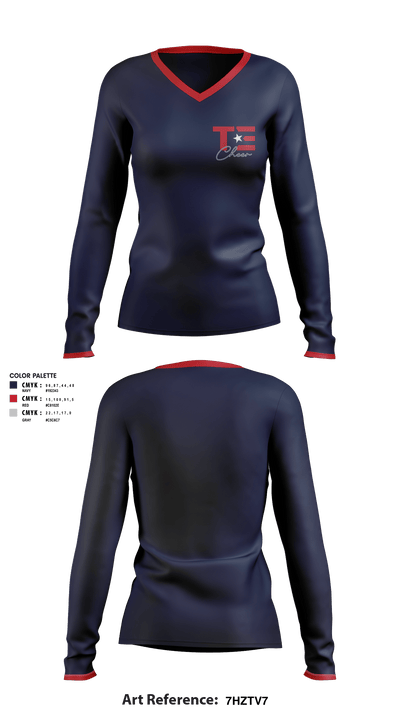 Texas Titans Youth Football 17189264 Women's Long Sleeve V-neck Shirt - 5