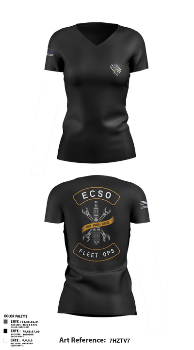 Fleet Opps 9370515 Women's Short Sleeve V-neck Shirt - 3