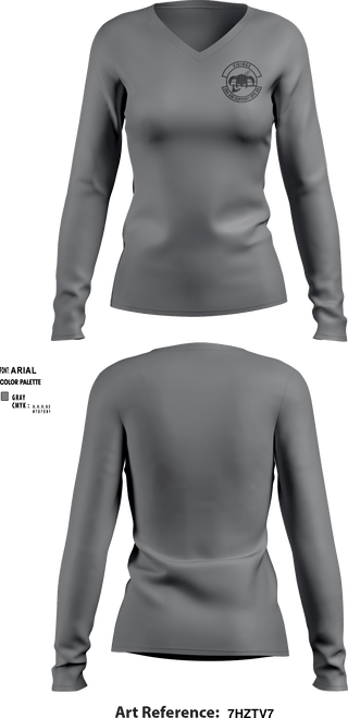 Women's Long Sleeve Vneck Shirt, , Air Force, Teamtime, Team time, sublimation, custom sports apparel, team uniforms, spirit wear, spiritwear, sports uniforms, custom shirts, team store, custom team store, fundraiser sports, apparel fundraiser