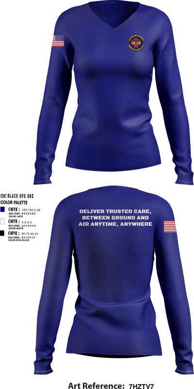 452d Aeromedical Staging Squadron 30714364 Women's Long Sleeve V-neck Shirt - 2