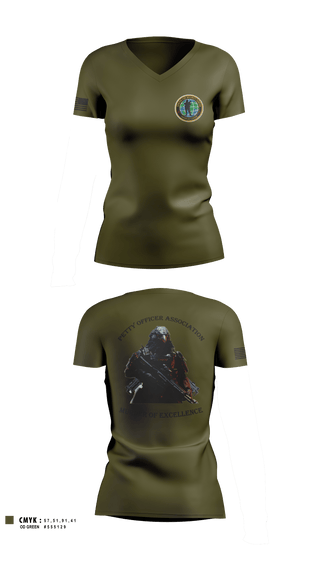 Women's Short Sleeve Vneck Shirt, Center for Security Forces Detachment Chesapeake, Navy, Teamtime, Team time, sublimation, custom sports apparel, team uniforms, spirit wear, spiritwear, sports uniforms, custom shirts, team store, custom team store, fundraiser sports, apparel fundraiser