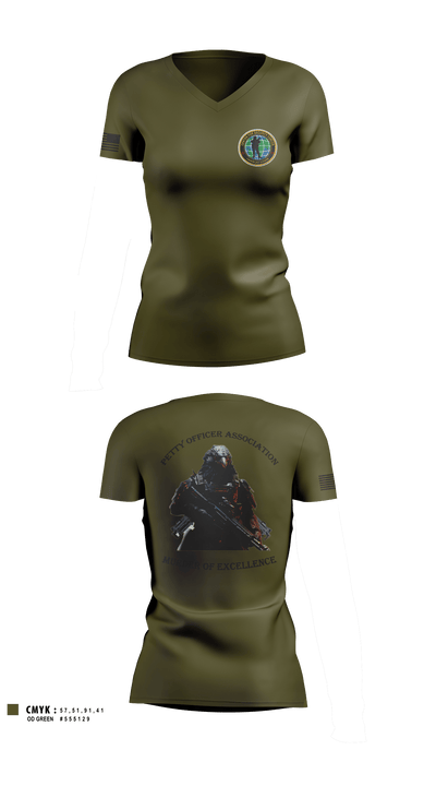 Center for Security Forces Detachment Chesapeake 88189039 Women's Short Sleeve V-neck Shirt - 3