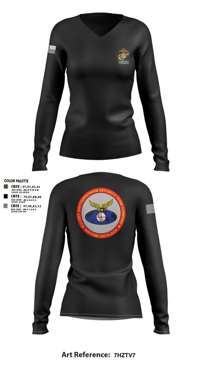 FAST Co 95190918 Women's Long Sleeve V-neck Shirt - 3
