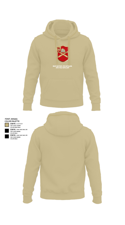 Bravo Battery, 6th Battalion, 10th Field Artillery 85654771 Hoodie - 91