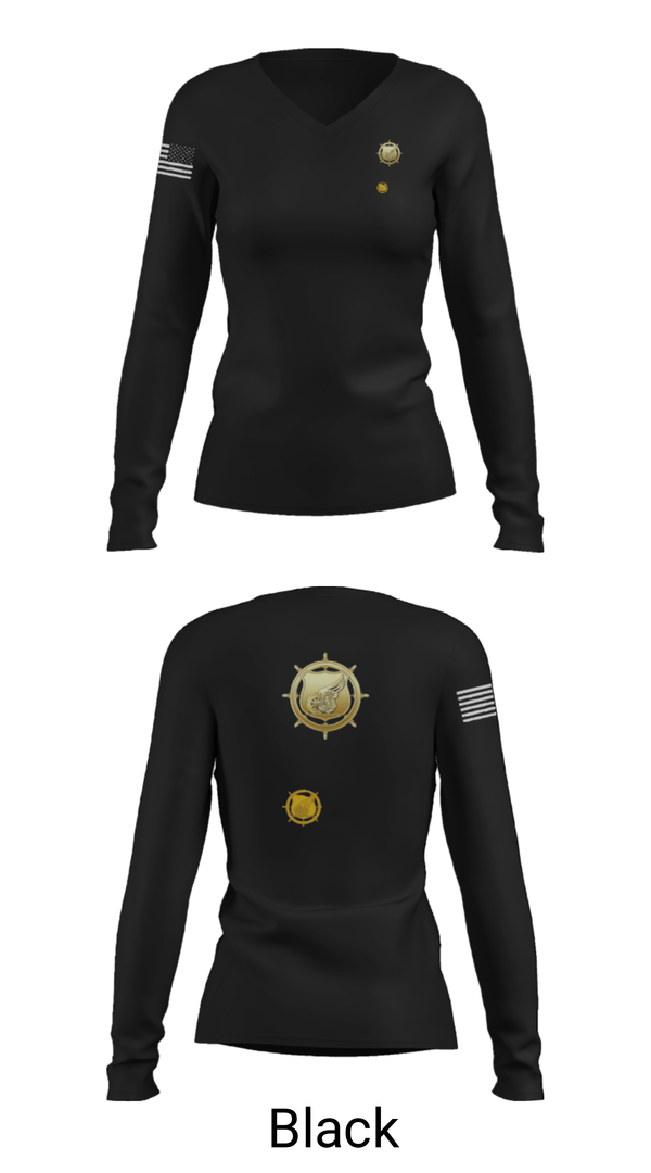 Women's Long Sleeve Vneck Shirt, 383rd MCT, Army, Teamtime, Team time, sublimation, custom sports apparel, team uniforms, spirit wear, spiritwear, sports uniforms, custom shirts, team store, custom team store, fundraiser sports, apparel fundraiser