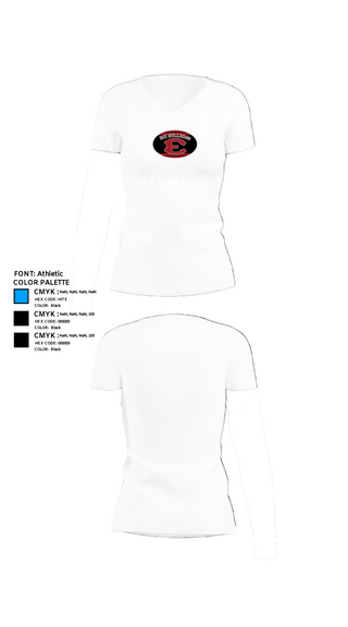 Women's Short Sleeve Vneck Shirt, E.C.I.BULLDOGS, Football, Teamtime, Team time, sublimation, custom sports apparel, team uniforms, spirit wear, spiritwear, sports uniforms, custom shirts, team store, custom team store, fundraiser sports, apparel fundraiser