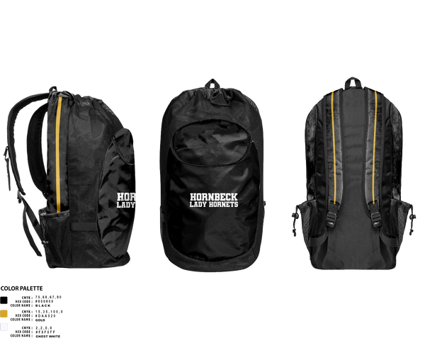 Gear Bag, Hornbeck Lady Hornets, Softball, Teamtime, Team time, sublimation, custom sports apparel, team uniforms, spirit wear, spiritwear, sports uniforms, custom shirts, team store, custom team store, fundraiser sports, apparel fundraiser