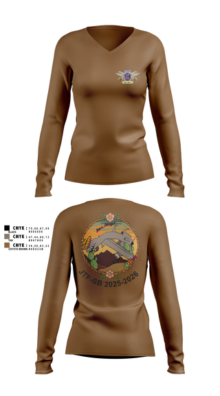 Women's Long Sleeve Vneck Shirt, 2-10 AHB Knighthawks, Army, Teamtime, Team time, sublimation, custom sports apparel, team uniforms, spirit wear, spiritwear, sports uniforms, custom shirts, team store, custom team store, fundraiser sports, apparel fundraiser