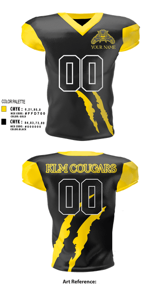 Football Jersey, KLM COUGARS, Football, Teamtime, Team time, sublimation, custom sports apparel, team uniforms, spirit wear, spiritwear, sports uniforms, custom shirts, team store, custom team store, fundraiser sports, apparel fundraiser