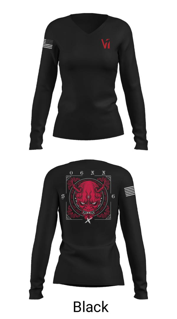 Women's Long Sleeve Vneck Shirt, 3d SGX, Marines, Teamtime, Team time, sublimation, custom sports apparel, team uniforms, spirit wear, spiritwear, sports uniforms, custom shirts, team store, custom team store, fundraiser sports, apparel fundraiser