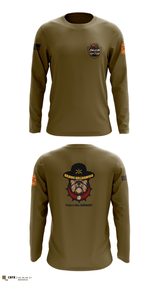 Long Sleeve Performance Shirt, Bravo BulldawgsBravo BulldawgsB_3-6 ADARBulldawgs 3-6ADAR, Army, Teamtime, Team time, sublimation, custom sports apparel, team uniforms, spirit wear, spiritwear, sports uniforms, custom shirts, team store, custom team store, fundraiser sports, apparel fundraiser