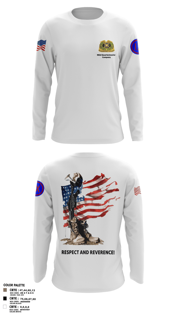 Long Sleeve Performance Shirt, 962D QUARTERMASTER COMPANY (MORTUARY AFFAIRS), Army, Teamtime, Team time, sublimation, custom sports apparel, team uniforms, spirit wear, spiritwear, sports uniforms, custom shirts, team store, custom team store, fundraiser sports, apparel fundraiser