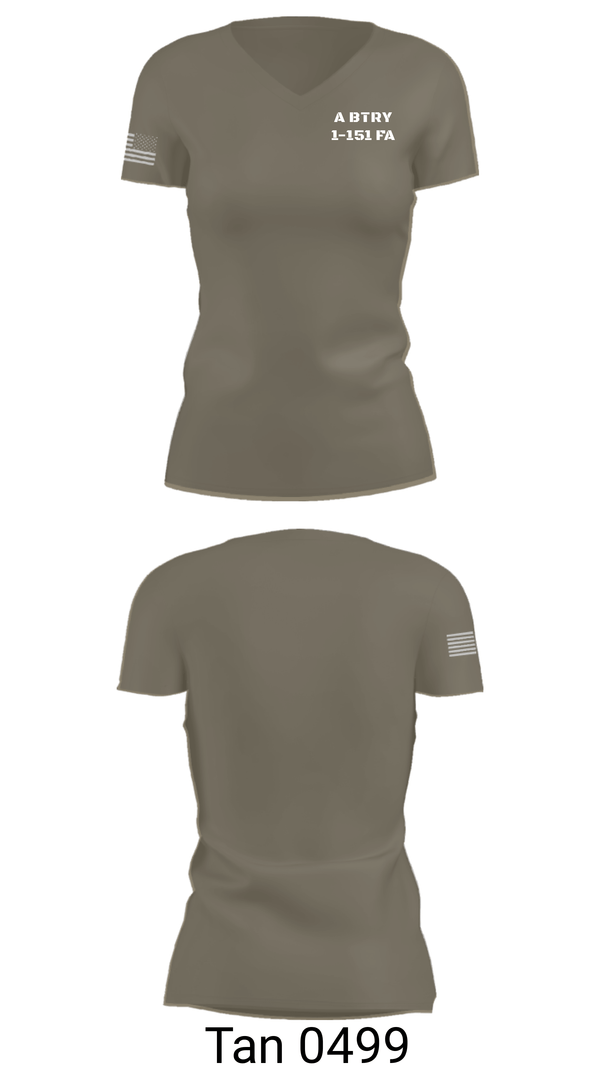 Women's Short Sleeve Vneck Shirt, A BTRY 1-151 FA, National Guard, Teamtime, Team time, sublimation, custom sports apparel, team uniforms, spirit wear, spiritwear, sports uniforms, custom shirts, team store, custom team store, fundraiser sports, apparel fundraiser