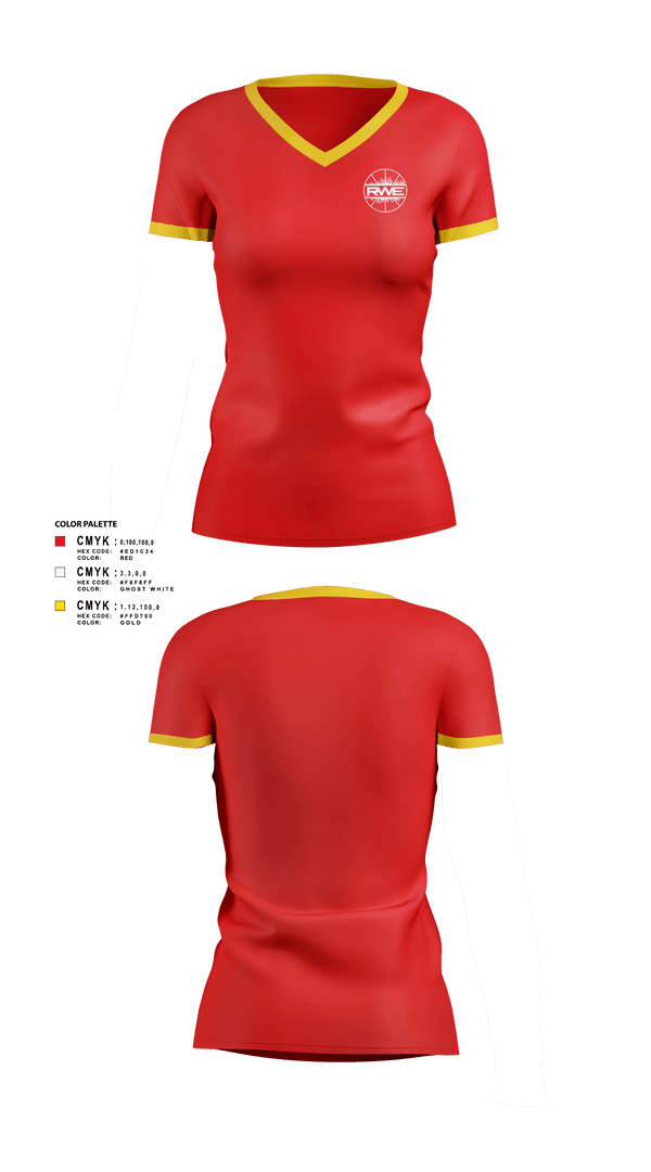 Women's Short Sleeve Vneck Shirt, RWE, Women's Basketball, Teamtime, Team time, sublimation, custom sports apparel, team uniforms, spirit wear, spiritwear, sports uniforms, custom shirts, team store, custom team store, fundraiser sports, apparel fundraiser