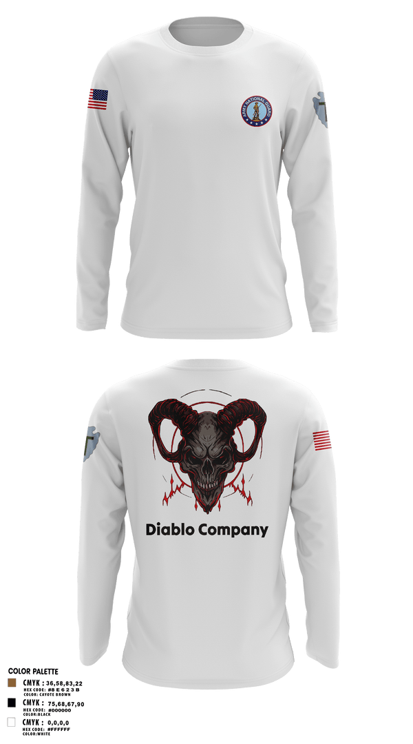 Long Sleeve Performance Polo, Delta Company 3-144th Infantry, National Guard, Teamtime, Team time, sublimation, custom sports apparel, team uniforms, spirit wear, spiritwear, sports uniforms, custom shirts, team store, custom team store, fundraiser sports, apparel fundraiser