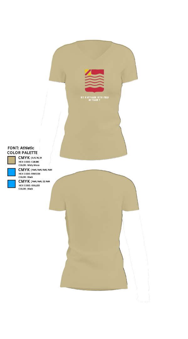 Women's Short Sleeve Vneck Shirt, 1st Battalion 15th Field Artillery, Army, Teamtime, Team time, sublimation, custom sports apparel, team uniforms, spirit wear, spiritwear, sports uniforms, custom shirts, team store, custom team store, fundraiser sports, apparel fundraiser