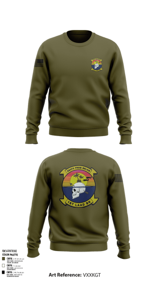 Crew Neck Sweatshirt, 1st LAAD, Marines, Teamtime, Team time, sublimation, custom sports apparel, team uniforms, spirit wear, spiritwear, sports uniforms, custom shirts, team store, custom team store, fundraiser sports, apparel fundraiser