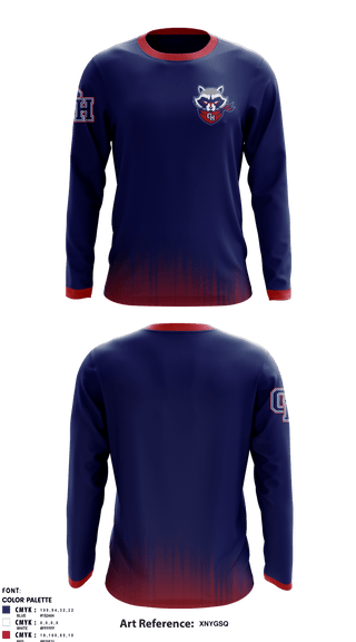 Long Sleeve Performance Shirt, Oak Hill High School, Spirit Store, Teamtime, Team time, sublimation, custom sports apparel, team uniforms, spirit wear, spiritwear, sports uniforms, custom shirts, team store, custom team store, fundraiser sports, apparel fundraiser