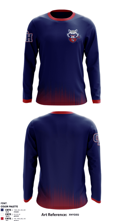 Oak Hill High School 95566271 Long Sleeve Performance Shirt - 1