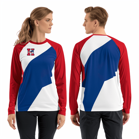 Long Sleeve Performance Shirt, Heritage High School Volleyball, Women's Volleyball, Teamtime, Team time, sublimation, custom sports apparel, team uniforms, spirit wear, spiritwear, sports uniforms, custom shirts, team store, custom team store, fundraiser sports, apparel fundraiser
