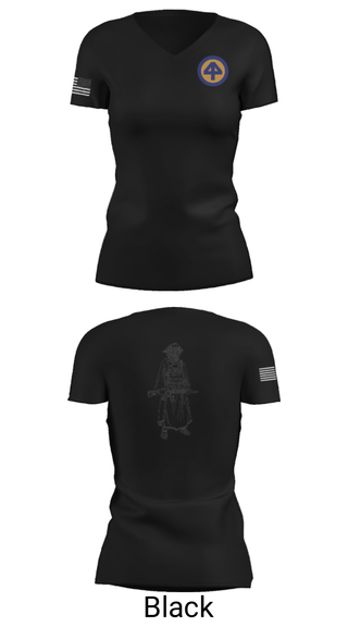 Women's Short Sleeve Vneck Shirt, A Co 1/1-114thA Co 1-114th INF, Army, Teamtime, Team time, sublimation, custom sports apparel, team uniforms, spirit wear, spiritwear, sports uniforms, custom shirts, team store, custom team store, fundraiser sports, apparel fundraiser