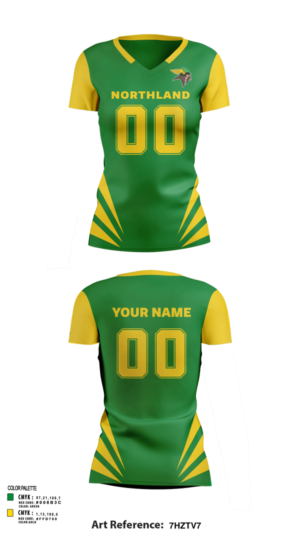 Women's Short Sleeve Vneck Shirt, Northland High School Volleyball, Women's Volleyball, Teamtime, Team time, sublimation, custom sports apparel, team uniforms, spirit wear, spiritwear, sports uniforms, custom shirts, team store, custom team store, fundraiser sports, apparel fundraiser