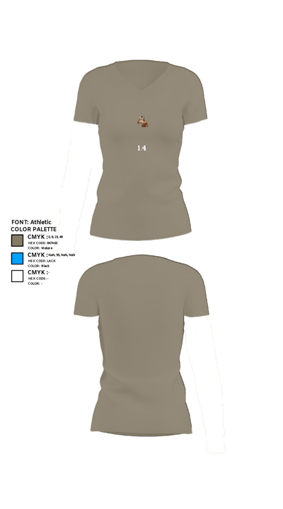 1/4 5379335 Women's Short Sleeve V-neck Shirt - 64