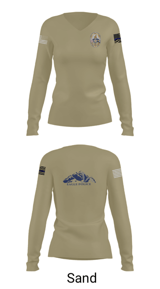 Women's Long Sleeve Vneck Shirt, Eagle Police Department, Police, Teamtime, Team time, sublimation, custom sports apparel, team uniforms, spirit wear, spiritwear, sports uniforms, custom shirts, team store, custom team store, fundraiser sports, apparel fundraiser