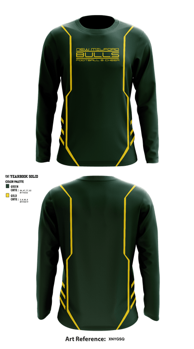 New Milford Bulls Football And Cheerleading 19489077 Long Sleeve Performance Shirt - 5